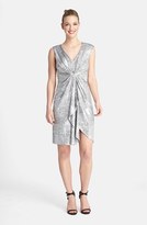 Thumbnail for your product : Tahari Metallic Jersey Twist Front Dress