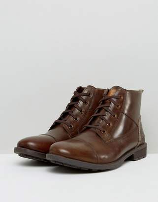 Original Penguin Dalson Lace Up Boots In Brown