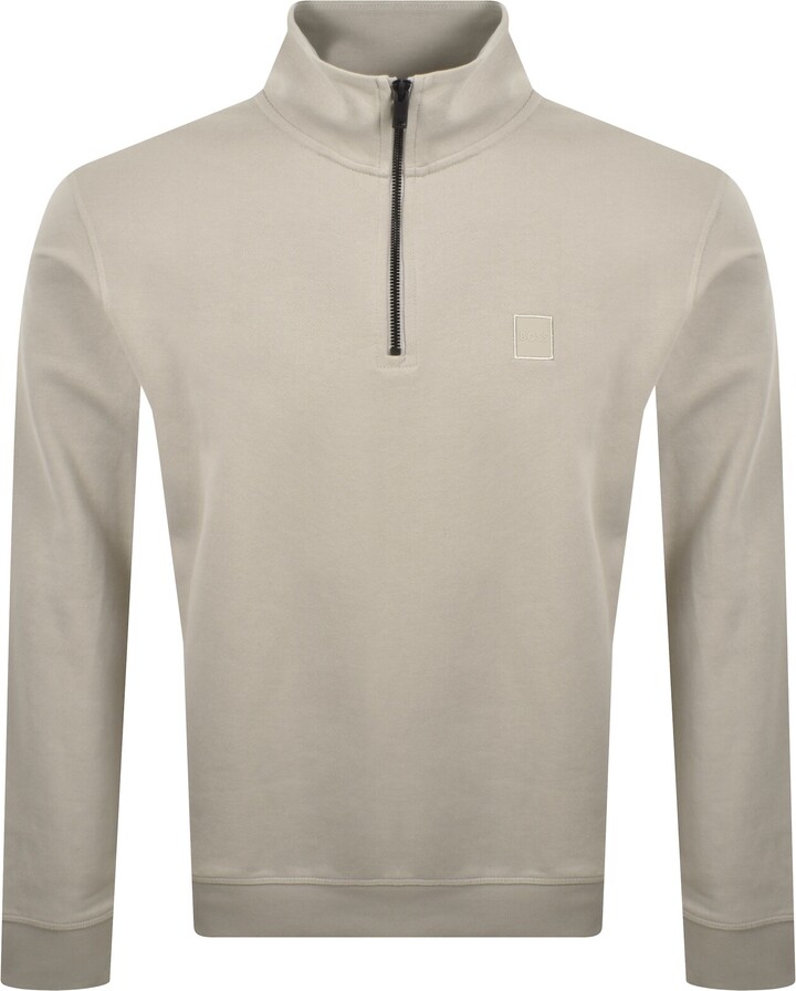 Boss Casual BOSS Zetrust Half Zip Sweatshirt Grey