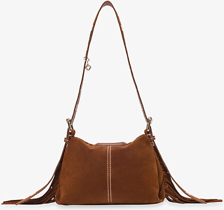 Womens Brown Miss M Mini Suede Shoulder Bag 1Size