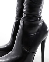 Thumbnail for your product : ASOS DESIGN Kaska high-heeled platform boots in black