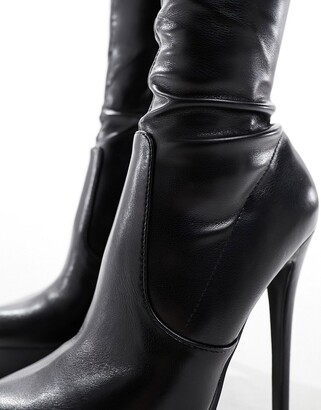 ASOS DESIGN Kaska high-heeled platform boots in black