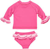 Thumbnail for your product : Florence Eiseman Two-Piece Flower Ruffle Rashgaurd Swimsuit, Size 6-24 Months