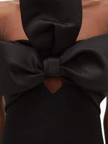 Thumbnail for your product : Saint Laurent Bow-trim Satin And Crepe Mini Dress - Womens - Black