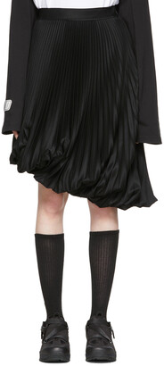 we11done Black Wool & Polyester Mini Skirt