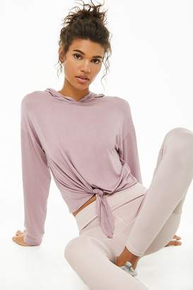 Forever 21 Active Tie-Front Hooded Top