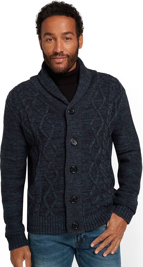 New York and Company Men's Cable-Knit Button-Down Grandpa Cardigan -  ShopStyle