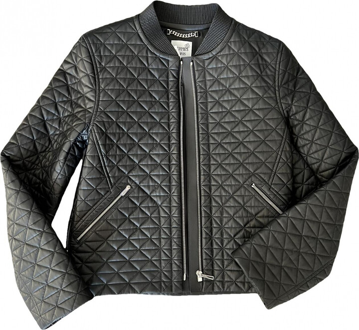 Hermes Leather biker jacket ShopStyle