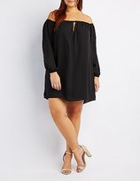 Thumbnail for your product : Charlotte Russe Plus Size Off-The-Shoulder Keyhole Dress