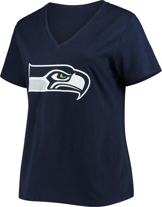 Fanatics Women's Plus Size Russell Wilson College Navy Seattle Seahawks Name Number V-Neck T-shirt