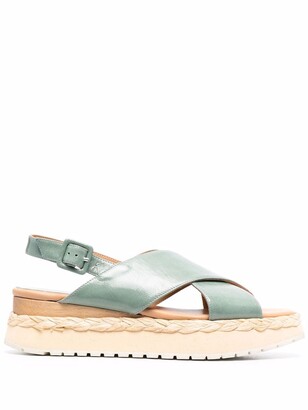 Paloma Barceló Crossover Strap Braided Sandals