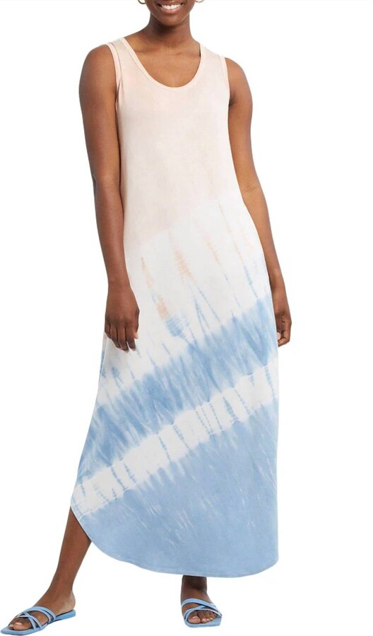 Tank Ombré Maxi Dress In Peach Skin