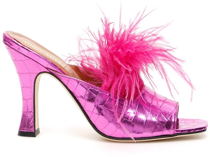 feather mules heels