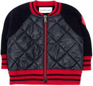 Moncler Enfant Quilted Panel Zipped Cardigan