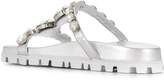 Thumbnail for your product : Miu Miu crystal embellished flat sandals