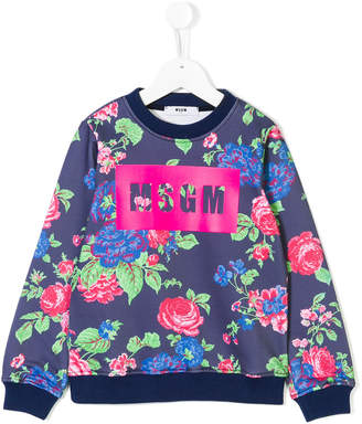 MSGM Kids floral print sweatshirt