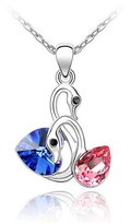 Thumbnail for your product : Move&Moving Silver Swarovski Elements Crystal Diamond Accent Swan Pendant Chain Necklace for women teenage girls kids children, with a Gift Box, Ideal Gift for Birthdays / Christmas / Wedding-, Model: X21985