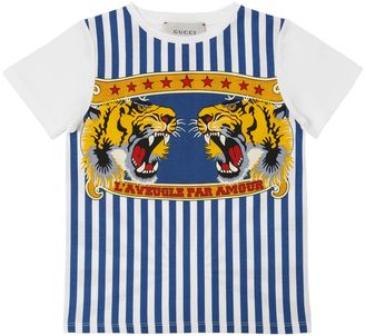 Gucci Tigers Print Cotton Jersey T-Shirt