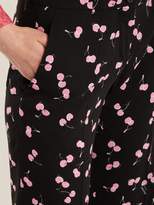 Thumbnail for your product : Miu Miu Cherry Print Mid Rise Wide Leg Trousers - Womens - Black Pink