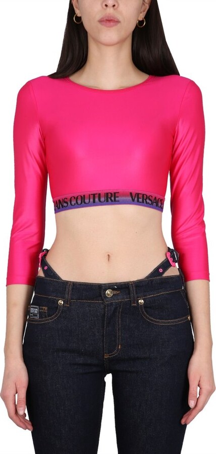 VERSACE JEANS COUTURE, Pink Women's Crop Top