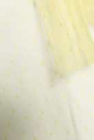 Thumbnail for your product : RED Valentino Bow-embellished Point D'esprit-paneled Cotton-jersey T-shirt