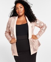 plus size red sequin jacket