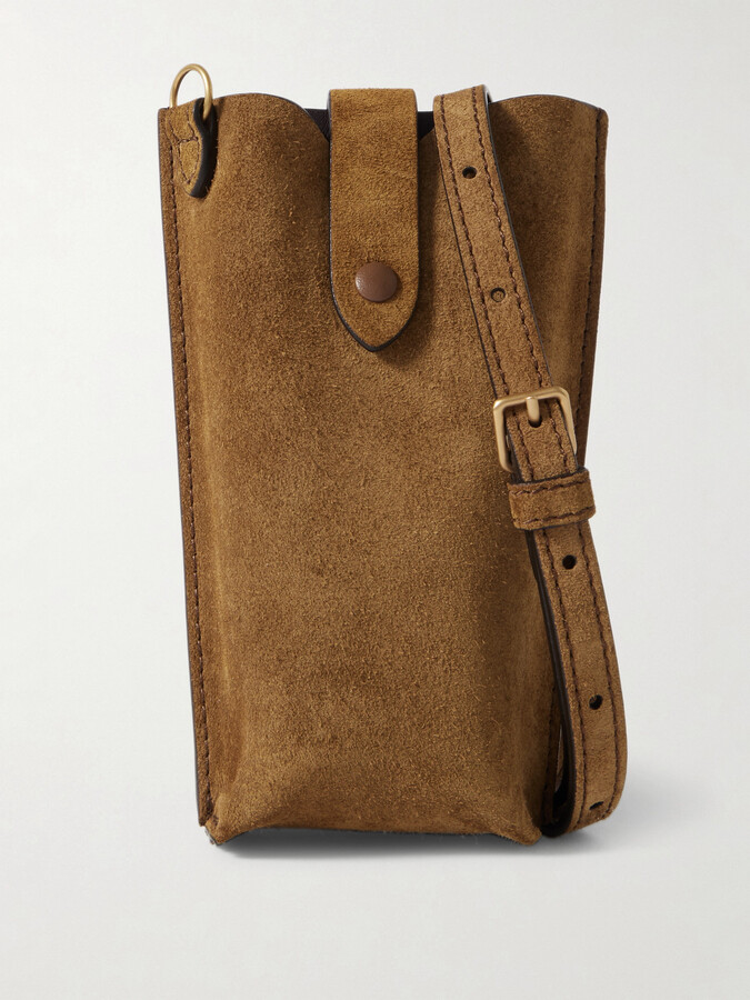 MÉTIER Minimalist Double Suede Shoulder Bag - Brown