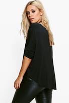 Thumbnail for your product : boohoo Plus Suzie Shimmer Rib Batwing Tee