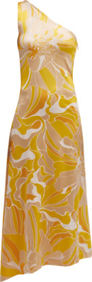 Alexis Brave One-Shoulder Tie Printed Midi Dress