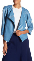 Thumbnail for your product : Lafayette 148 New York Odene Collarless Lambskin Leather Topper