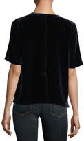 Thumbnail for your product : Vince Crewneck Short-Sleeve Boxy Velvet Tee