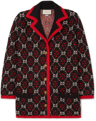 Gucci Oversized Alpaca And Wool-blend Jacquard Cardigan