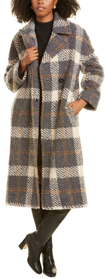 long plaid wool coat