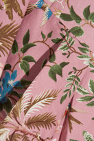 Thumbnail for your product : Zimmermann Tropicale Open-back Printed Linen And Cotton-blend Mini Dress - Baby pink