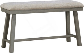 17 Stories Light Gray Finish Counter Height Bench With Foam Cushioned Seat Industrial Design For Modern Kitchen Dining Furniture