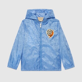 Gucci Kids Women's XS Blue Monogram Nylon Windbreaker Jacket