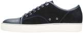 Thumbnail for your product : Lanvin Toe Cap Blue Suede Sneakers