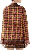 Thumbnail for your product : Gucci Check Tweed Jacket with Silk Trim