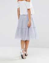 Thumbnail for your product : boohoo Tiered Tulle Midi Skirt