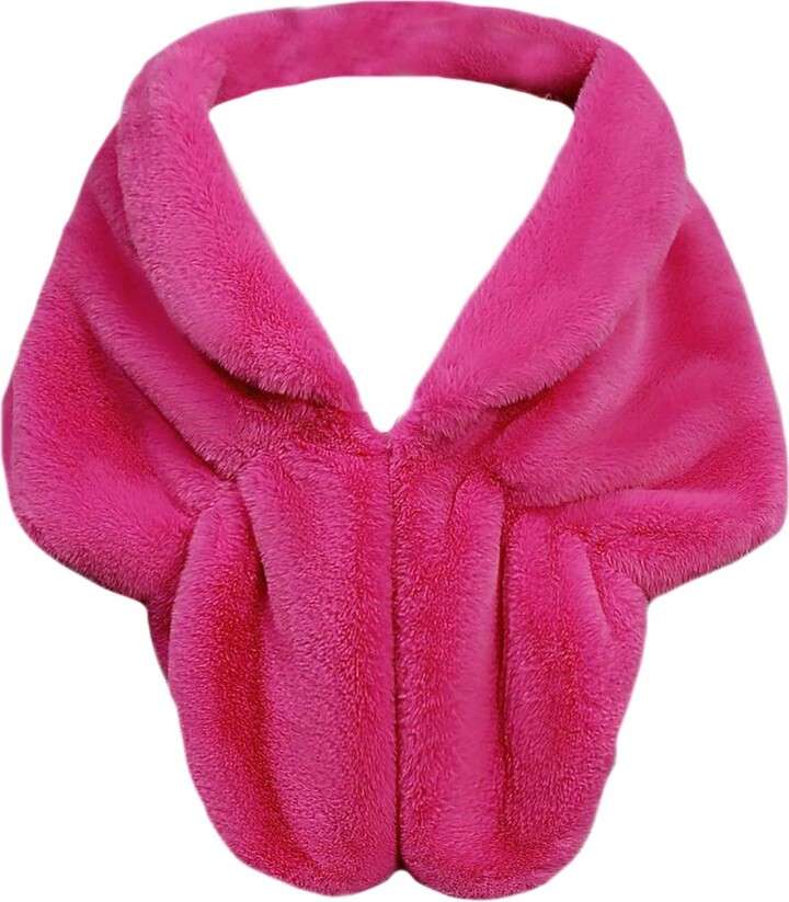 hot pink fur shawl