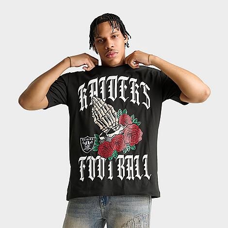 New Era Men's Las Vegas Raiders NFL Roses Graphic T-Shirt in Black | Size: 2XL
