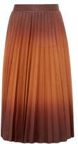 Thumbnail for your product : Givenchy Degrade Pleated-leather Midi Skirt - Womens - Brown Multi
