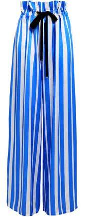 Mother of Pearl Striped Silk-satin Wide-leg Pants Mother of Pearl Striped Silk-satin Wide-leg Pants