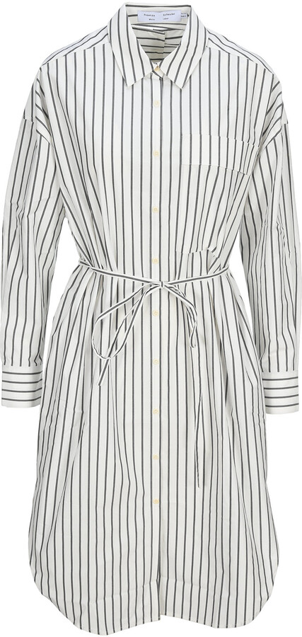 black and white vertical striped dress