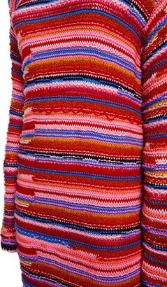 DSQUARED2 Multi stripe wool blend knit long dress