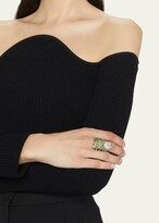 Thumbnail for your product : Stéfère White Gold Green Garnet and Green Amethyst Convertible Ring with Diamond Halo, Size 7