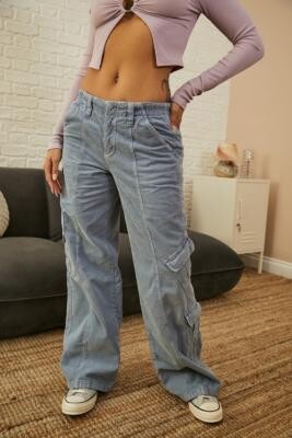BDG Blue Corduroy Y2K Cargo Pants - Blue L at Urban Outfitters - ShopStyle  Trousers