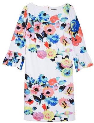 Tahari Floral Print Shift Dress