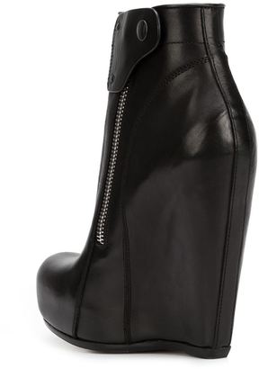 Rick Owens tall zip wedge boots
