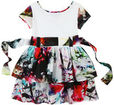 Thumbnail for your product : Richmond Jr White jersey and printed light cotton dress